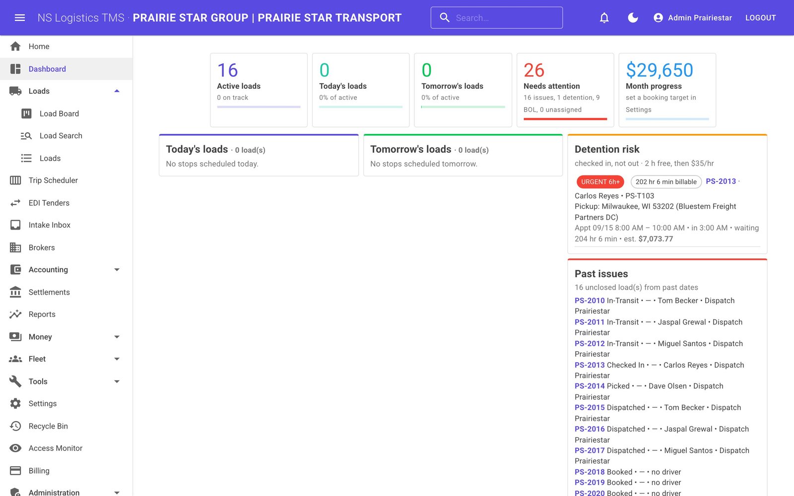 Ops dashboard